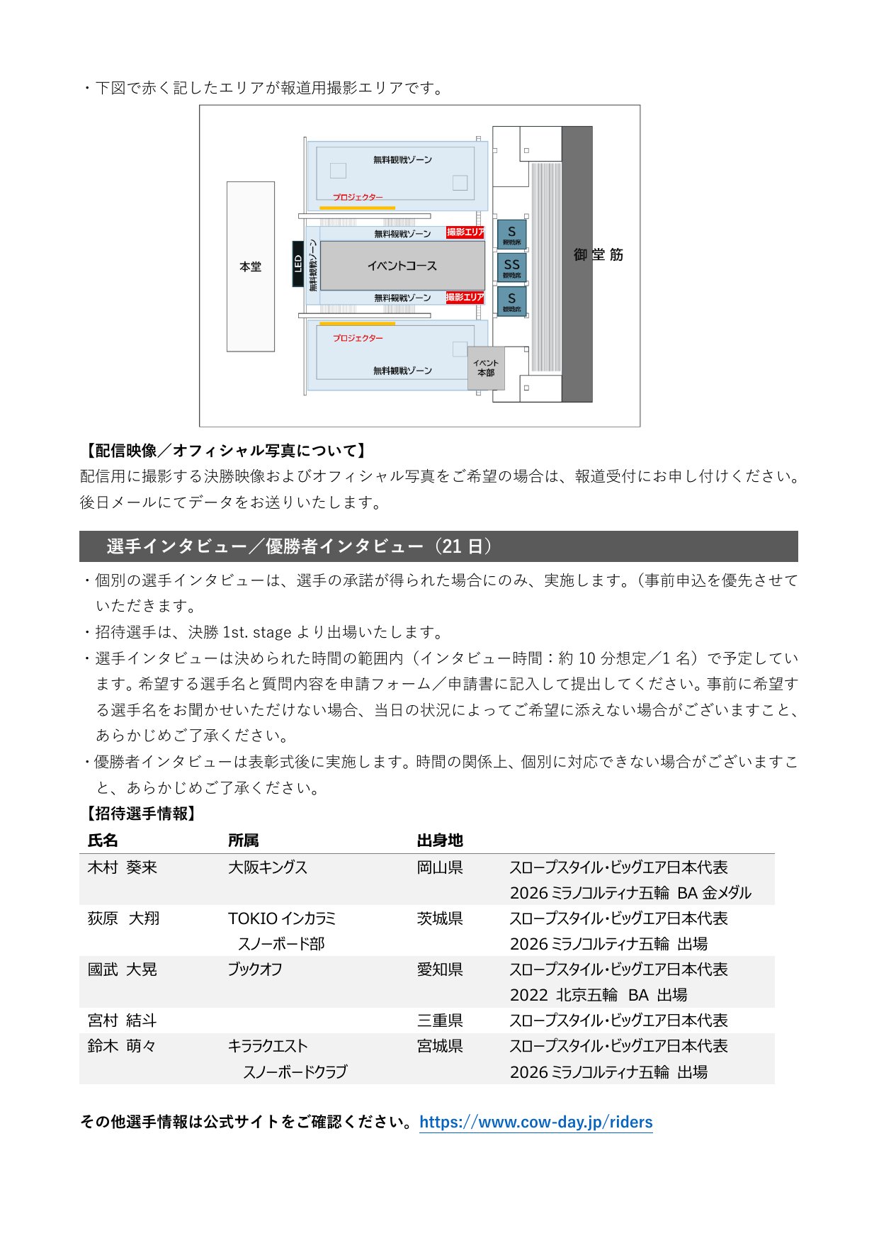 取材要項 2ページ